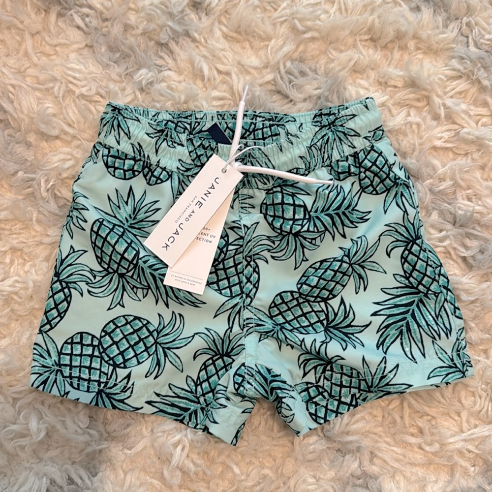 Janie and Jack Recycled Pineapple Swim Trunks 12-18 Months